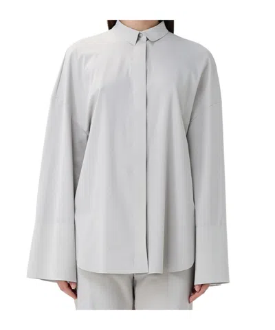 Max Mara Lapel Long Sleeve Shirt In Cream