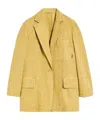 Max Mara Lapel Long-sleeved Casual Jacket In Yellow