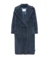 Max Mara Lapel Long-sleeved Coat In Blue