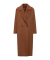 Max Mara Studio Erice Double-breasted Long-sleeved Coat In Brown