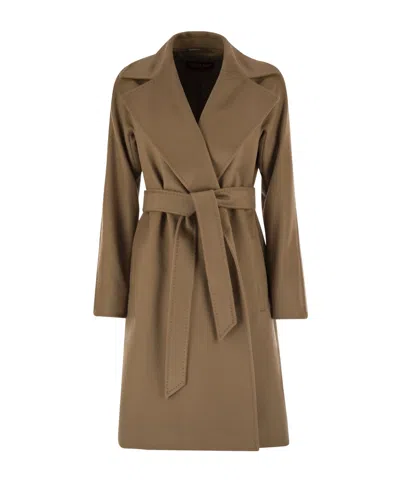 Max Mara Lapel Long-sleeved Coat In Brown