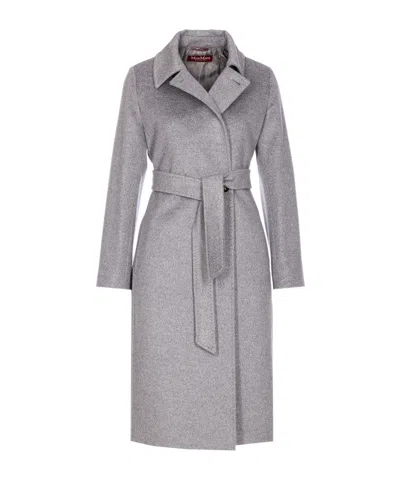 Max Mara Lapel Long-sleeved Coat In Gray