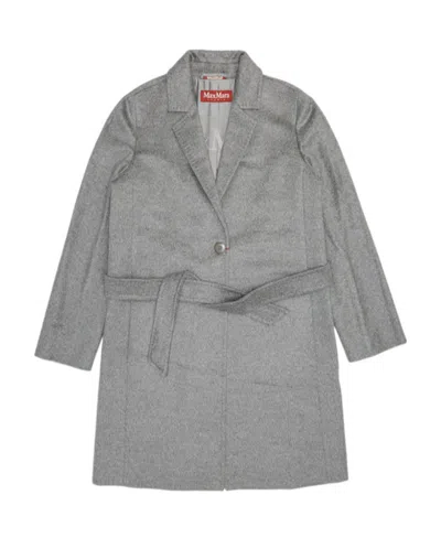 Max Mara Lapel Long-sleeved Coat In Gray