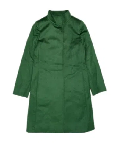 Max Mara Lapel Long-sleeved Coat In Green