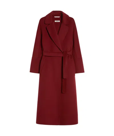 Max Mara Lapel Long-sleeved Coat In Red