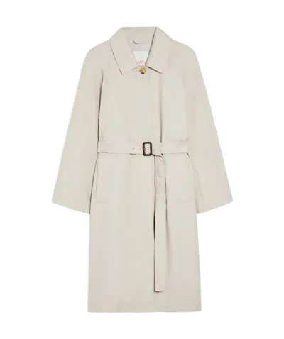 Max Mara Lapel Long-sleeved Coat In White