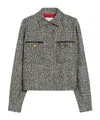 Max Mara Demien Wool Blend Tweed Jacket In Black