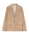 Max Mara Lapel Long-sleeved Leather Jacket In Nude