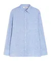 Max Mara Lapel Long-sleeved Shirt In Blue