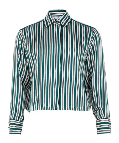 Max Mara Lapel Long-sleeved Shirt In Green