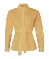 Max Mara Belted Button-up Long-sleeved Shirt In Nude