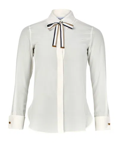 Max Mara Lapel Long-sleeved Shirt In White