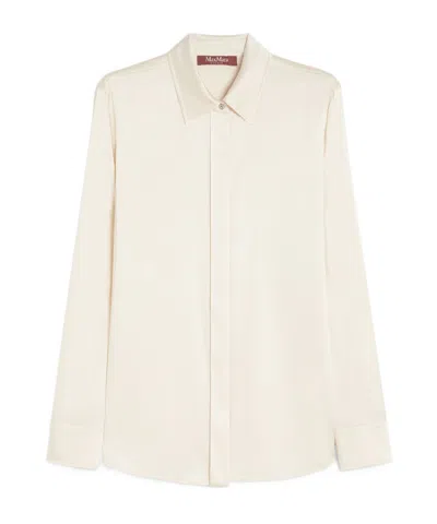 Max Mara Lapel Long-sleeved Shirt In White