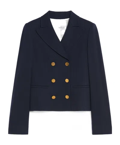 Max Mara Lapel Long-sleeved Suit Coat In Ultramarin