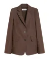 Max Mara Lapel Long-sleeved Suit Coat In Brown
