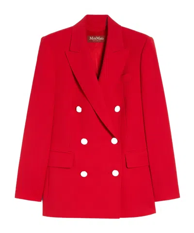 Max Mara Lapel Long-sleeved Suit Coat In Red