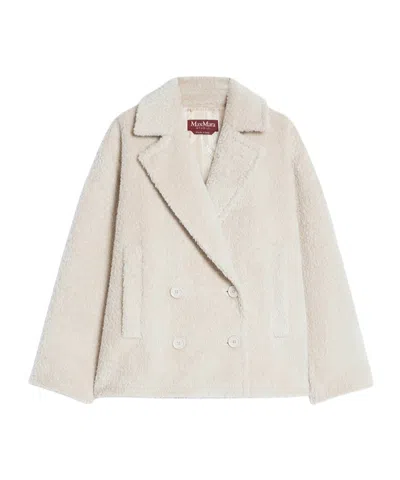 Max Mara Lapel Long-sleeved Suit Coat In White