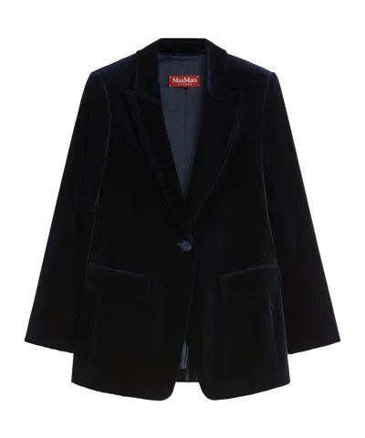 Max Mara Lapel Long-sleeved Suit Jacket In Black