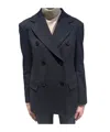 Max Mara Lapel Long-sleeved Suit Jacket In Blue