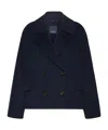 Max Mara Double-breasted Pocketed Jacket In Blue