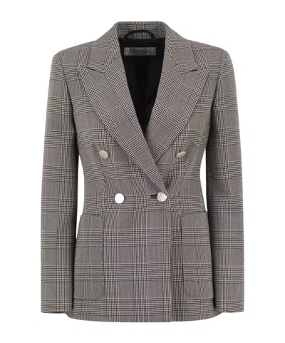Max Mara Lapel Long-sleeved Suit Jacket In Gray