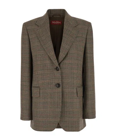Max Mara Lapel Long-sleeved Suit Jacket In Multi