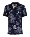 Max Mara Floral Patterned Lace Detailed Top In Black