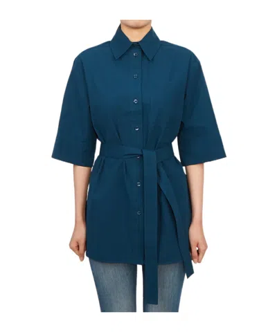 Max Mara Lapel Shirt In Blue