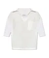Max Mara Lapel Short Sleeve Shirt In White