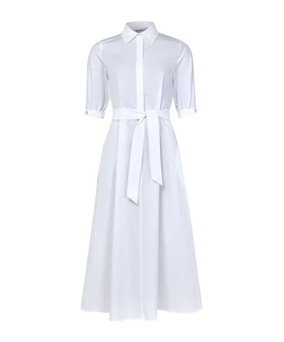 Max Mara Lapel Short-sleeved Dress In White