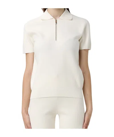 Max Mara Lapel Short-sleeved Polo Shirt In White
