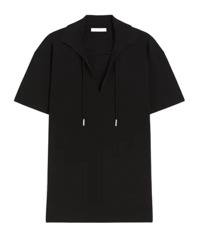 Max Mara Lapel Short-sleeved Shirt In Black