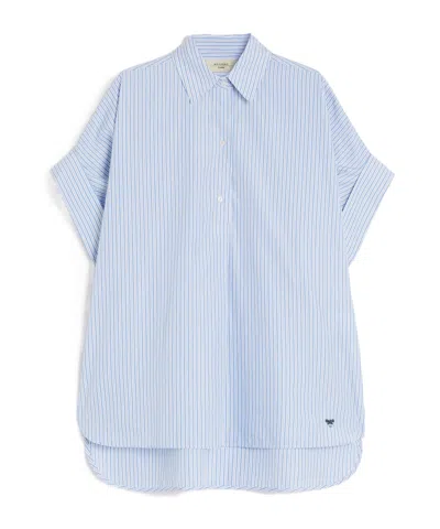 Max Mara Lapel Short-sleeved Shirt In Blue