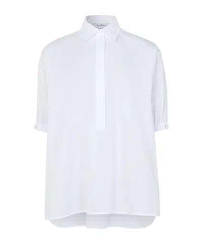 Max Mara Lapel Short-sleeved Top In White