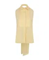 Max Mara Lapel Sleeveless Blouse In Yellow