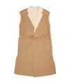 Max Mara Lapel Sleeveless Casual Jacket In Brown