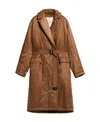 Max Mara Lapel Stuffed Coat In Brown