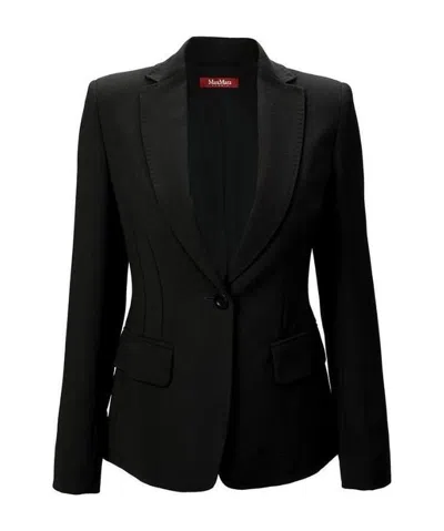 Max Mara Lapel Suit Jacket In Black