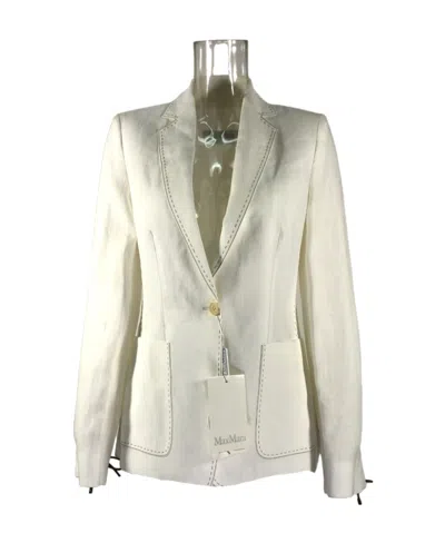 Max Mara Lapel Suit Jacket In White