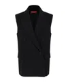 Max Mara Pomez Double-breasted Waistcoat In Black