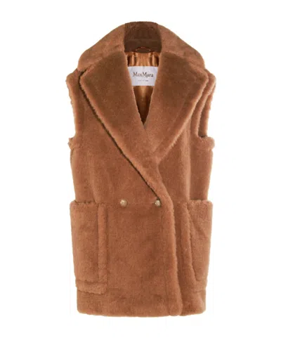 Max Mara Lapel Vest In Brown