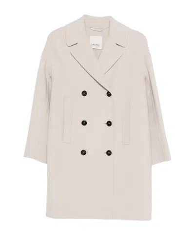 Max Mara Lapel Wool Coat In Neutral