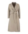 Max Mara Lapel-collar Belted Coat In Brown