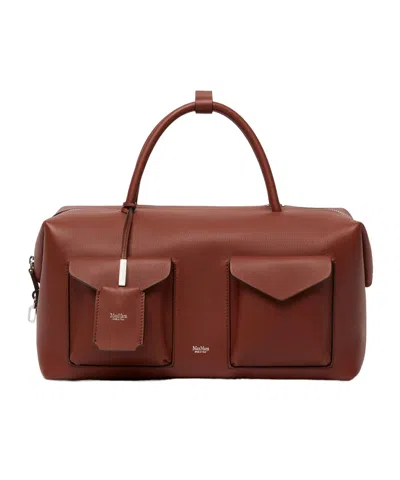 Max Mara Large Boston Bag In Brown