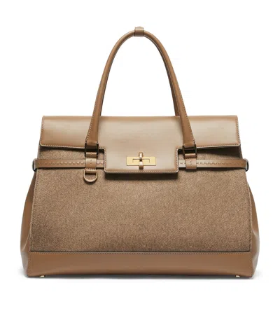 Max Mara Large Cashmere Margaux Top-handle Bag In Brown