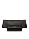 Max Mara Large Clutch In Natural Leather In Black