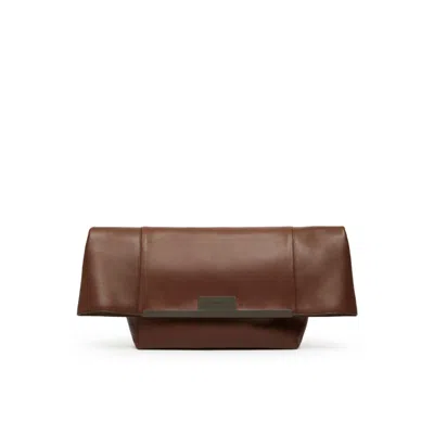 Max Mara Large Clutch In Natural Leather