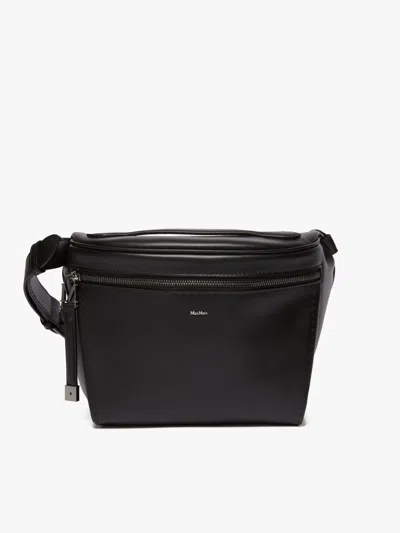 Max Mara Large Leather Archetipo Belt Bag In Black