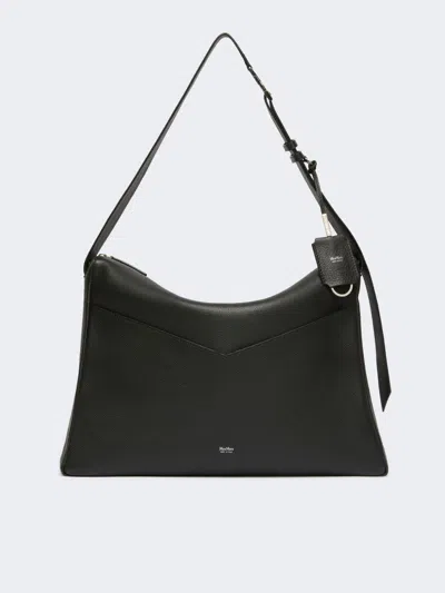Max Mara Large Leather Handbag In Black