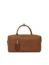 Max Mara Large Nubuck Leather Satchel In Brown